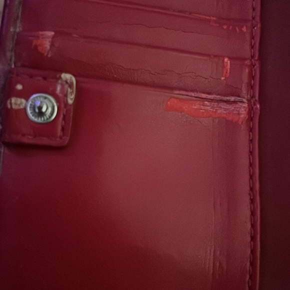 Red And Tan Coach Canvas Wallet - Picture 4 of 7